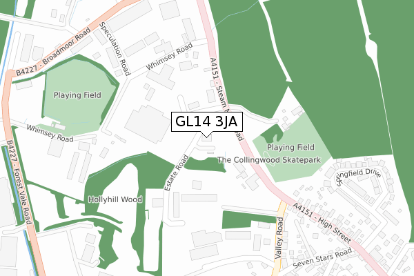 GL14 3JA map - large scale - OS Open Zoomstack (Ordnance Survey)