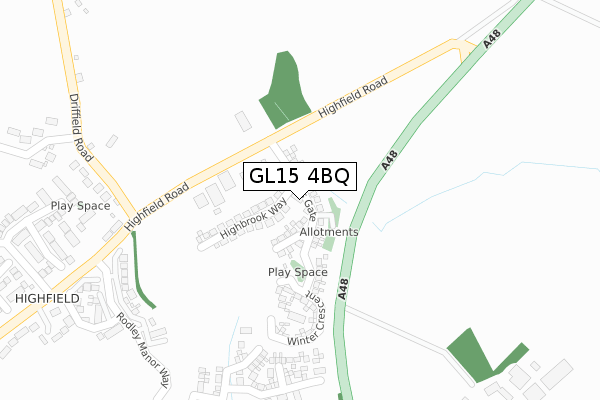 GL15 4BQ map - large scale - OS Open Zoomstack (Ordnance Survey)