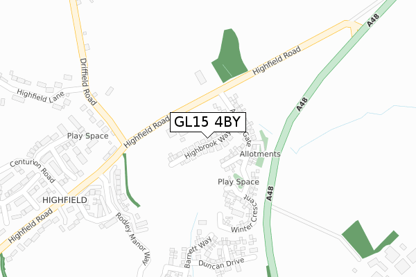 GL15 4BY map - large scale - OS Open Zoomstack (Ordnance Survey)
