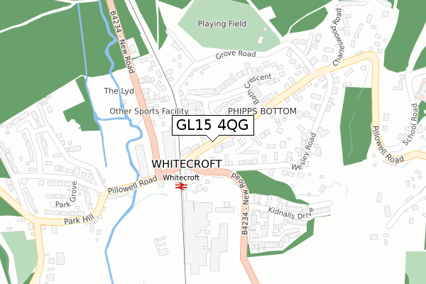 GL15 4QG map - large scale - OS Open Zoomstack (Ordnance Survey)