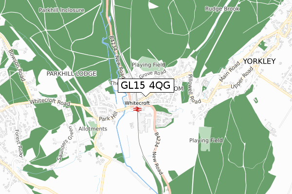 GL15 4QG map - small scale - OS Open Zoomstack (Ordnance Survey)