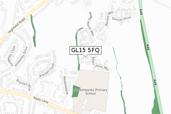 GL15 5FQ map - large scale - OS Open Zoomstack (Ordnance Survey)