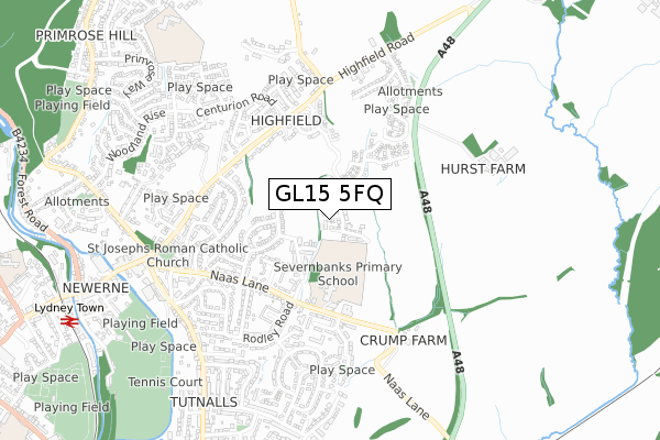 GL15 5FQ map - small scale - OS Open Zoomstack (Ordnance Survey)