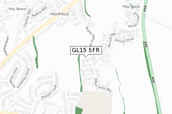 GL15 5FR map - large scale - OS Open Zoomstack (Ordnance Survey)