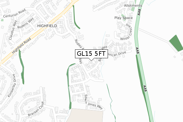 GL15 5FT map - large scale - OS Open Zoomstack (Ordnance Survey)