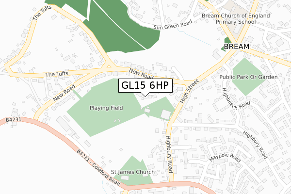 GL15 6HP map - large scale - OS Open Zoomstack (Ordnance Survey)