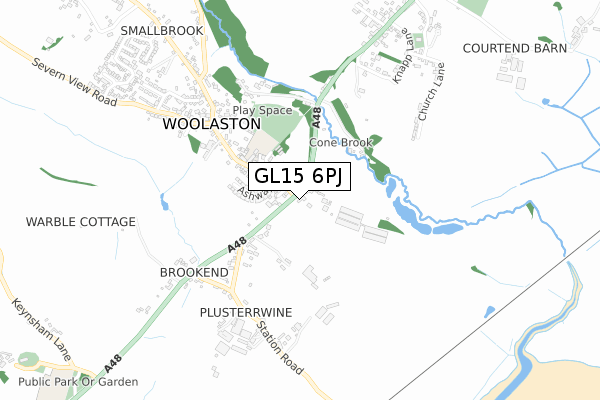 GL15 6PJ map - small scale - OS Open Zoomstack (Ordnance Survey)