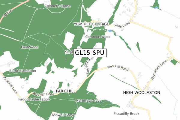 GL15 6PU map - small scale - OS Open Zoomstack (Ordnance Survey)