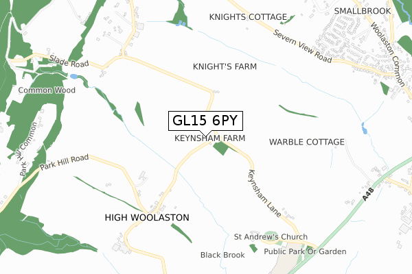 GL15 6PY map - small scale - OS Open Zoomstack (Ordnance Survey)