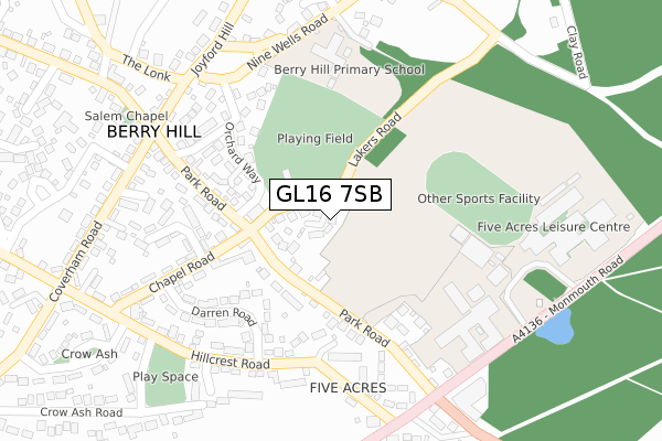 GL16 7SB map - large scale - OS Open Zoomstack (Ordnance Survey)