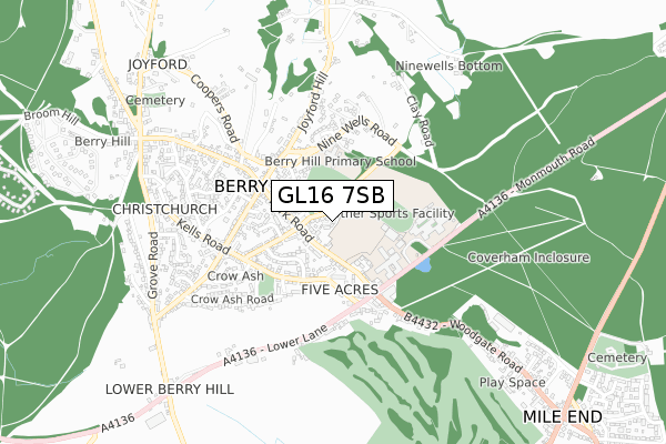 GL16 7SB map - small scale - OS Open Zoomstack (Ordnance Survey)