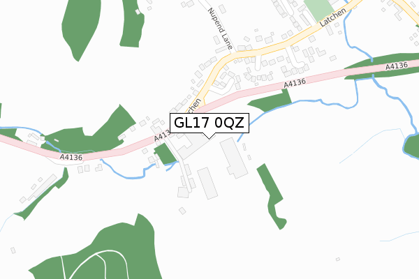 GL17 0QZ map - large scale - OS Open Zoomstack (Ordnance Survey)