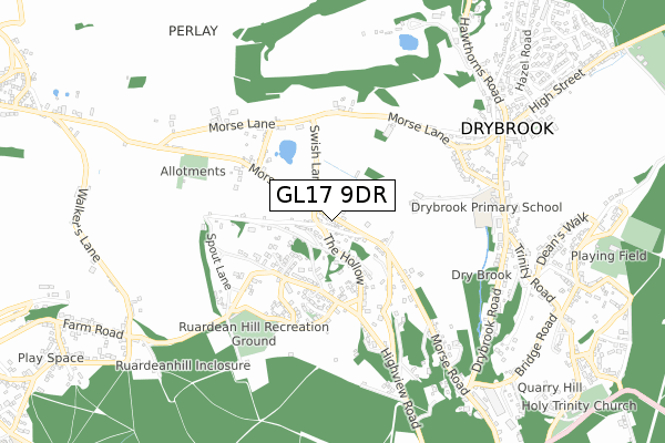 GL17 9DR map - small scale - OS Open Zoomstack (Ordnance Survey)