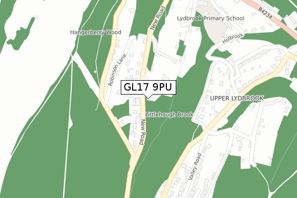 GL17 9PU map - large scale - OS Open Zoomstack (Ordnance Survey)