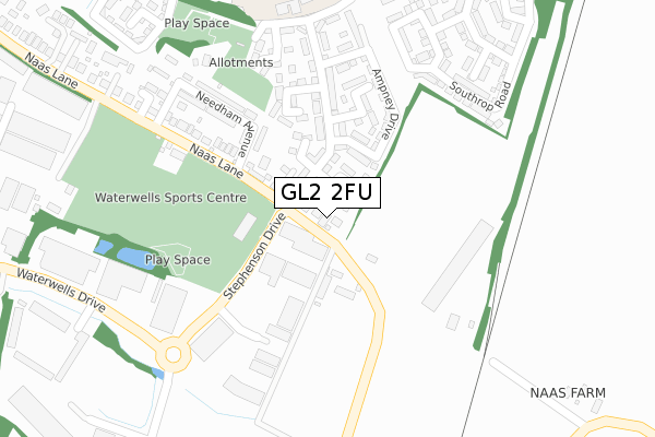 GL2 2FU map - large scale - OS Open Zoomstack (Ordnance Survey)