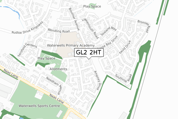 GL2 2HT map - large scale - OS Open Zoomstack (Ordnance Survey)