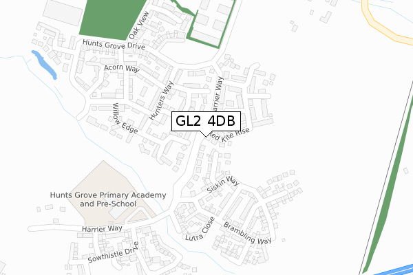 GL2 4DB map - large scale - OS Open Zoomstack (Ordnance Survey)