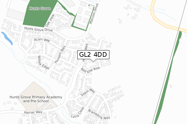 GL2 4DD map - large scale - OS Open Zoomstack (Ordnance Survey)