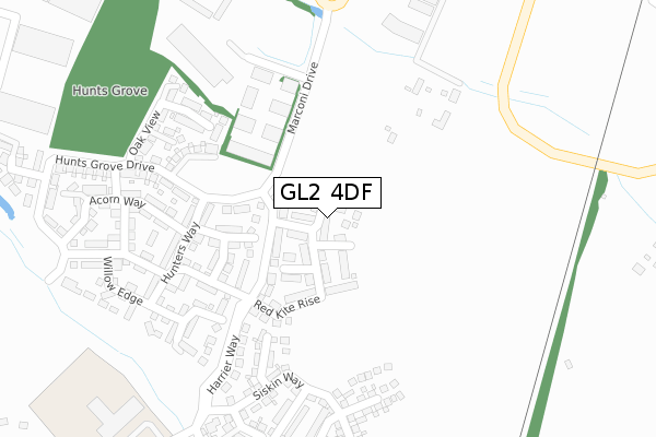 GL2 4DF map - large scale - OS Open Zoomstack (Ordnance Survey)