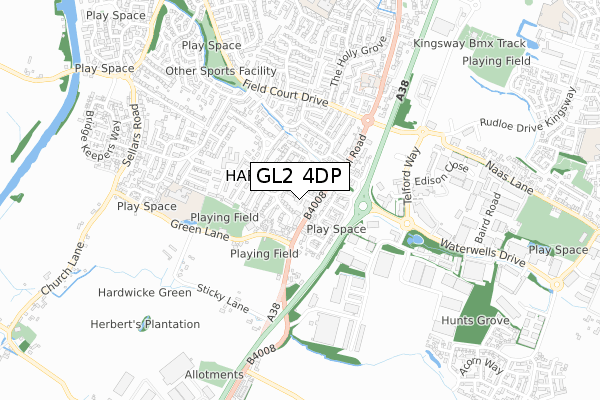 GL2 4DP map - small scale - OS Open Zoomstack (Ordnance Survey)