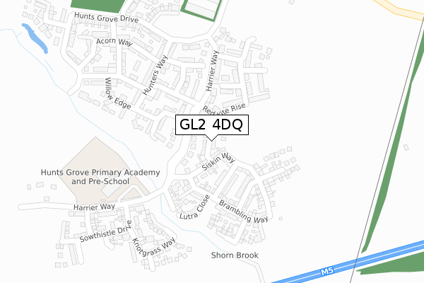 GL2 4DQ map - large scale - OS Open Zoomstack (Ordnance Survey)