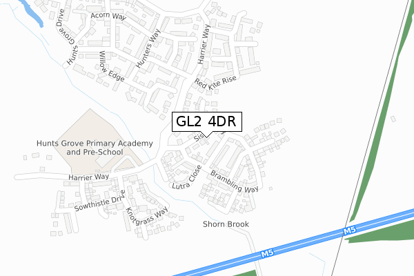 GL2 4DR map - large scale - OS Open Zoomstack (Ordnance Survey)