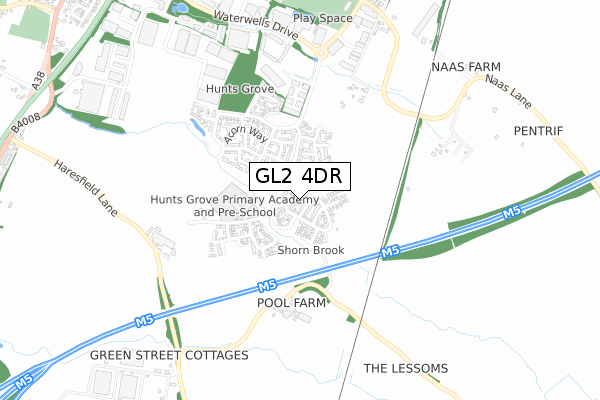 GL2 4DR map - small scale - OS Open Zoomstack (Ordnance Survey)