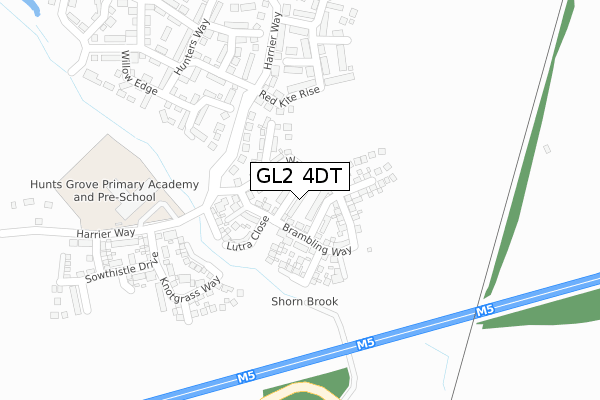 GL2 4DT map - large scale - OS Open Zoomstack (Ordnance Survey)