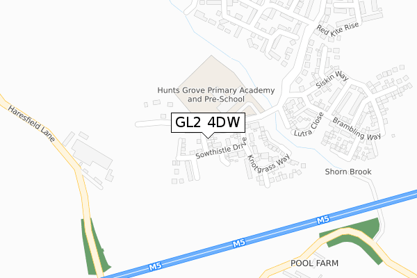 GL2 4DW map - large scale - OS Open Zoomstack (Ordnance Survey)