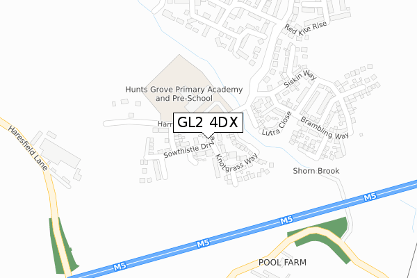 GL2 4DX map - large scale - OS Open Zoomstack (Ordnance Survey)