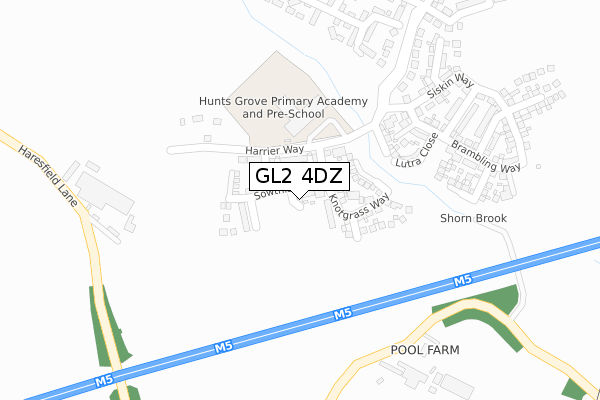 GL2 4DZ map - large scale - OS Open Zoomstack (Ordnance Survey)