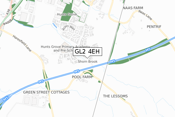 GL2 4EH map - small scale - OS Open Zoomstack (Ordnance Survey)