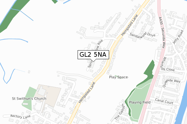 GL2 5NA map - large scale - OS Open Zoomstack (Ordnance Survey)