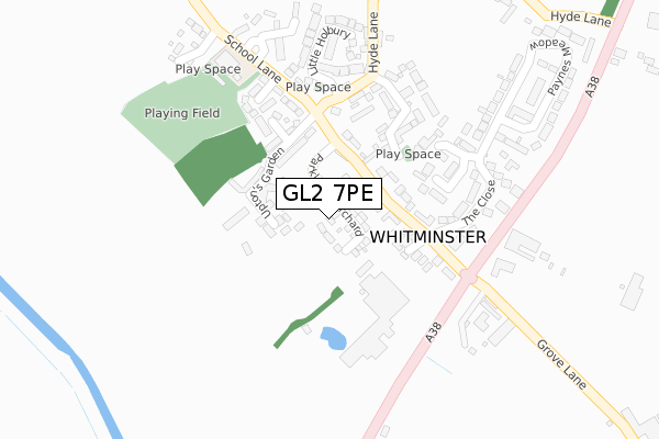 GL2 7PE map - large scale - OS Open Zoomstack (Ordnance Survey)