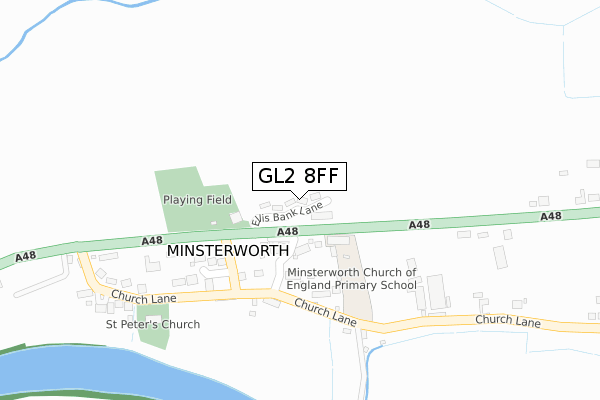 GL2 8FF map - large scale - OS Open Zoomstack (Ordnance Survey)