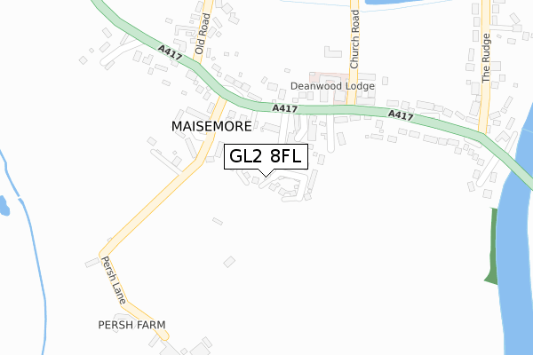 GL2 8FL map - large scale - OS Open Zoomstack (Ordnance Survey)