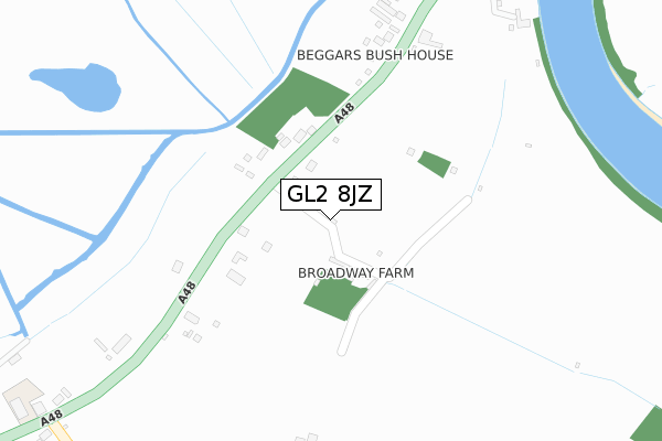 GL2 8JZ map - large scale - OS Open Zoomstack (Ordnance Survey)