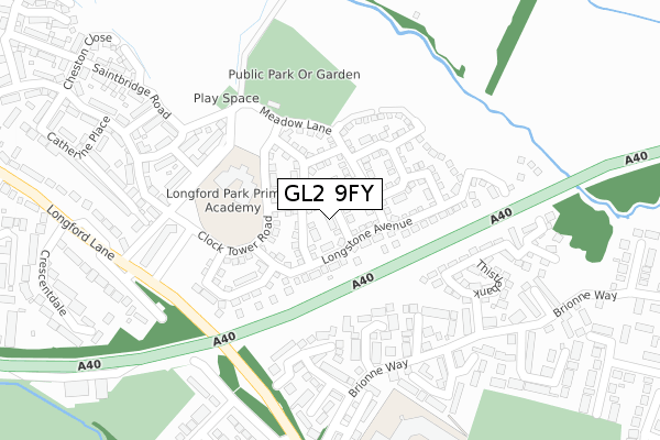 GL2 9FY map - large scale - OS Open Zoomstack (Ordnance Survey)