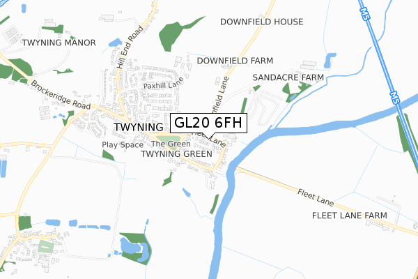 GL20 6FH map - small scale - OS Open Zoomstack (Ordnance Survey)