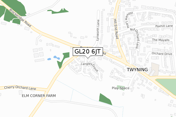 GL20 6JT map - large scale - OS Open Zoomstack (Ordnance Survey)