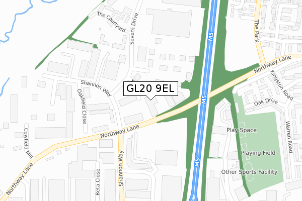 GL20 9EL map - large scale - OS Open Zoomstack (Ordnance Survey)