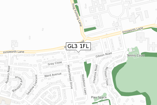 GL3 1FL map - large scale - OS Open Zoomstack (Ordnance Survey)