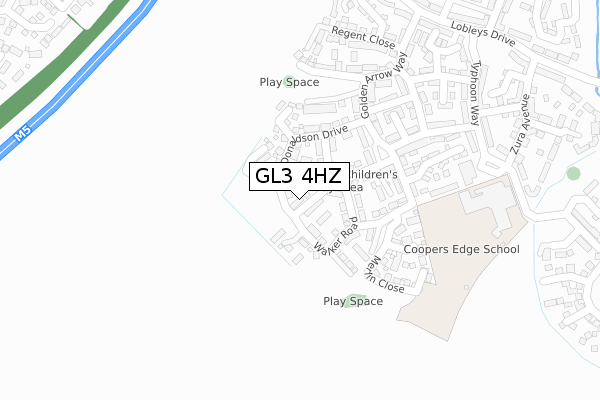 GL3 4HZ map - large scale - OS Open Zoomstack (Ordnance Survey)