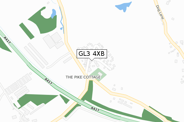 GL3 4XB map - large scale - OS Open Zoomstack (Ordnance Survey)