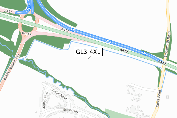 GL3 4XL map - large scale - OS Open Zoomstack (Ordnance Survey)