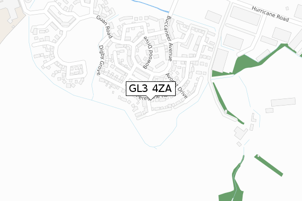 GL3 4ZA map - large scale - OS Open Zoomstack (Ordnance Survey)