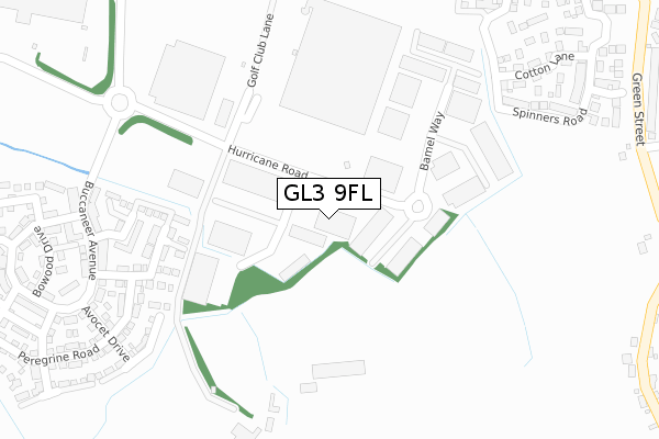 GL3 9FL map - large scale - OS Open Zoomstack (Ordnance Survey)