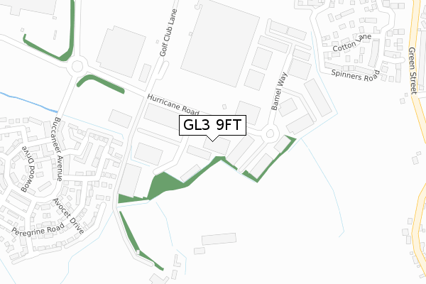 GL3 9FT map - large scale - OS Open Zoomstack (Ordnance Survey)