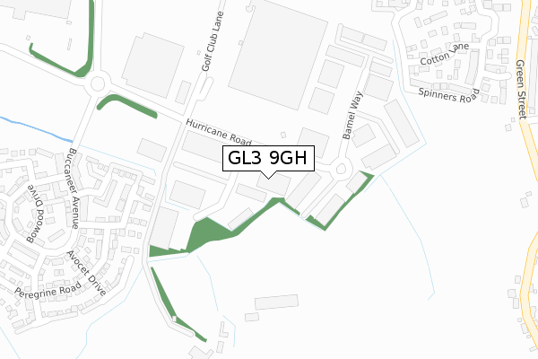 GL3 9GH map - large scale - OS Open Zoomstack (Ordnance Survey)