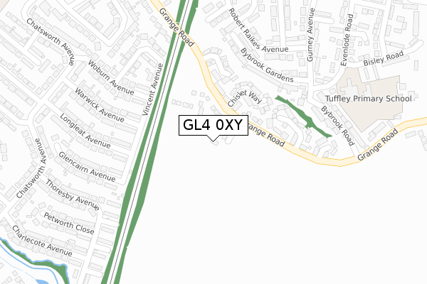 GL4 0XY map - large scale - OS Open Zoomstack (Ordnance Survey)